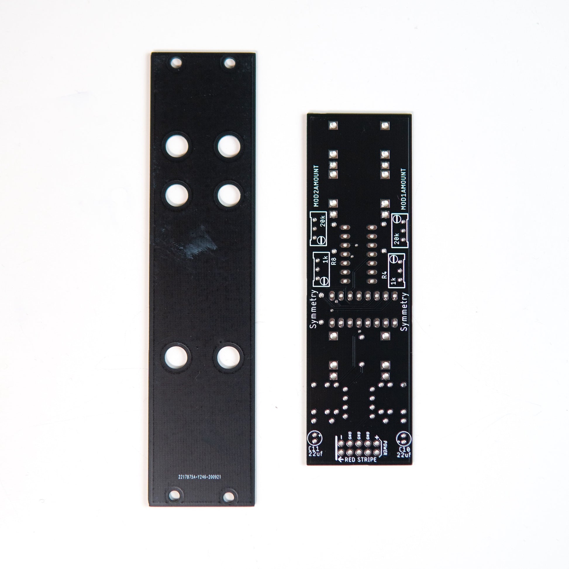 Eurorack compatible DIY ring modulator kit using LM13700 IC. Features adjustable symmetry and modulation. Ideal for synth projects and experimentation.