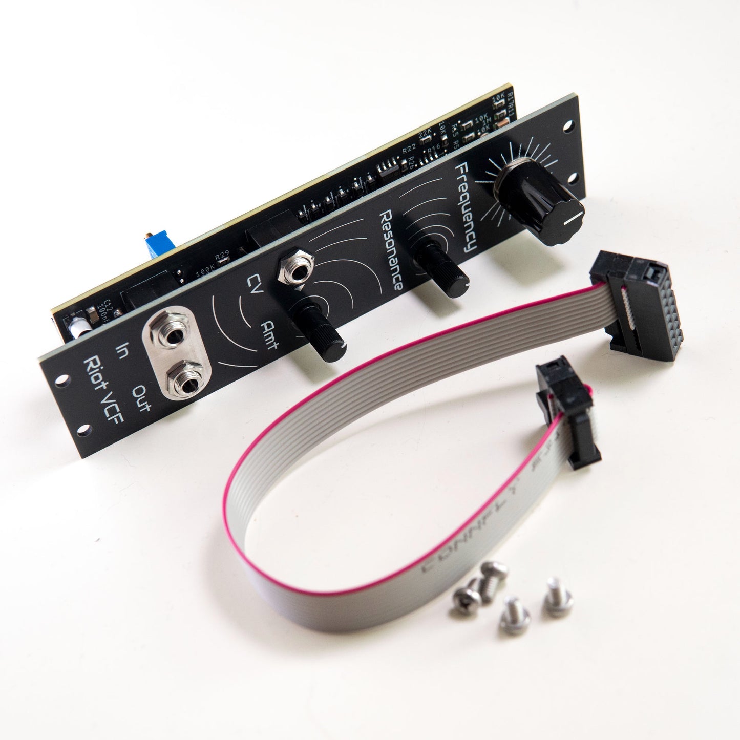 Riot VCF, analog voltage controlled filter for Eurorack modular synthesiser. Factory built module with power cable and mounting screws.