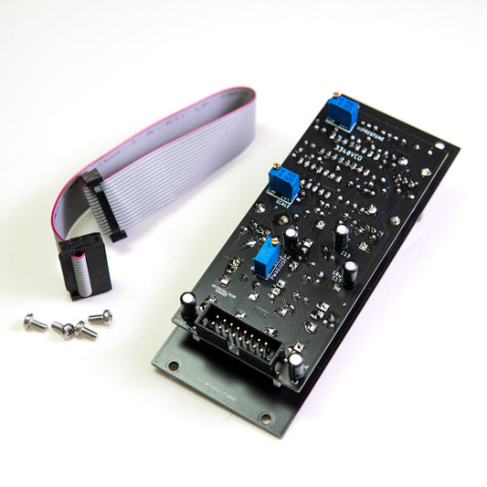 3340 VCO for Eurorack modular synthesiser. Scale and pulse width modulation calibration. 