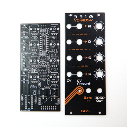 AS3310 / CEM3310 ADSR (Attack Decay Sustain Release) Erorack module PCB and Front Panel kit for DIY synthesiser.