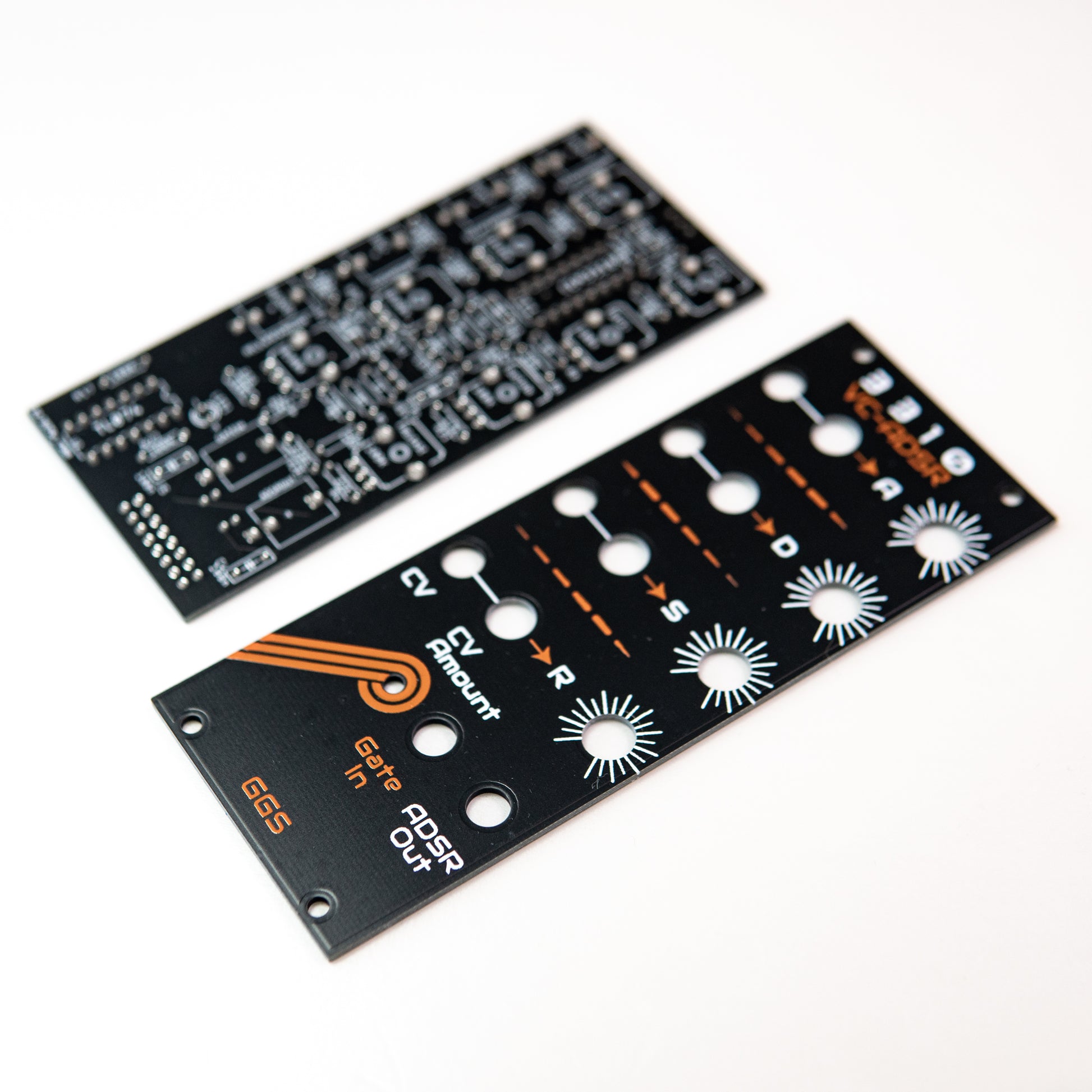 AS3310 / CEM3310 ADSR (Attack Decay Sustain Release) Erorack module PCB and Front Panel kit for DIY synthesiser.