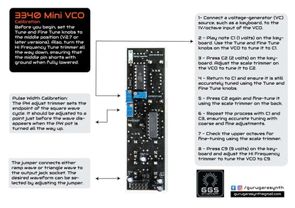 3340 Mini VCO / Eurorack /  PCB  and Front Panel