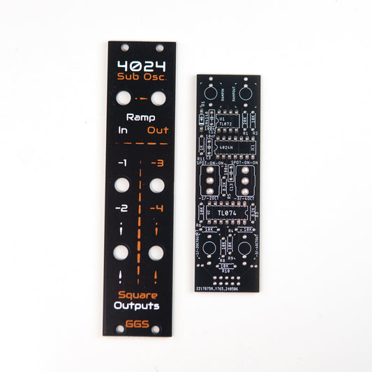 Eurorack sub-octave generator module featuring 4024 CMOS IC. Versatile octave switches and high-quality construction for modular synth enthusiasts. Ideal for rich sound layering and experimentation.