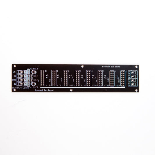 Eurorack modular synth power bus board / Power distributer PCB. -12V, +12V, Ground, +5V, CV (Control Voltage), Gate.