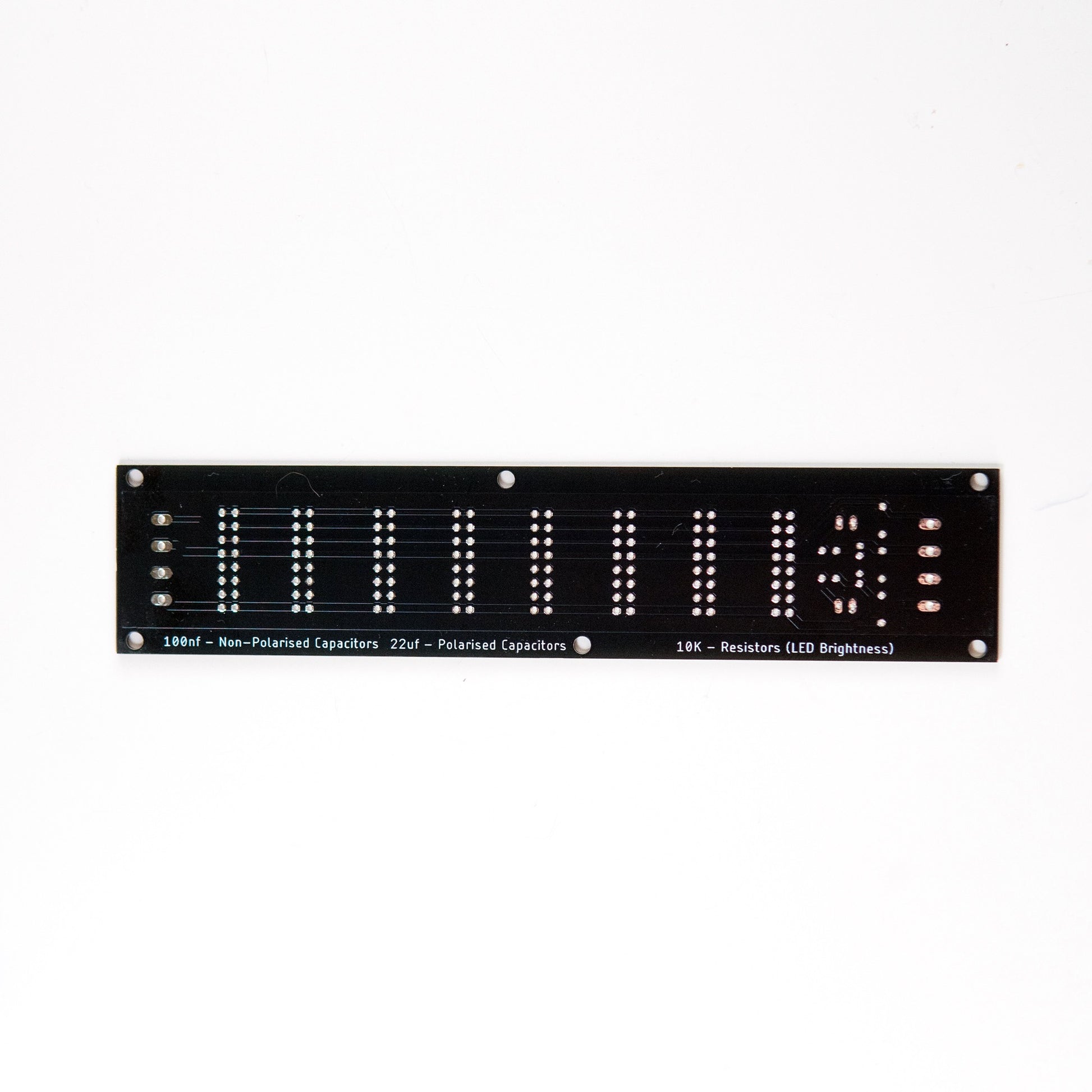 Eurorack modular synth power bus board / Power distributer PCB. -12V, +12V, Ground, +5V, CV (Control Voltage), Gate.