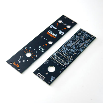 A modular synthesizer module that utilizes a 4017 decade counter chip to divide a clock signal into 1/1, 1/2, 1/3, 1/4, 1/5, 1/6, or 1/7 divisions.