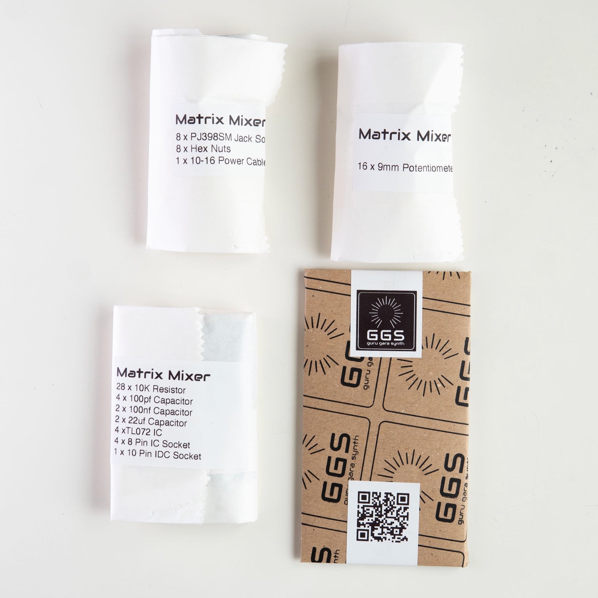 Matrix Mixer DIY full kit. Carefully packed into paper bags.  