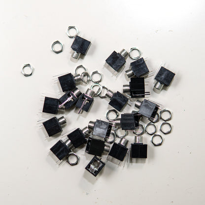 10 PCS of 5 3.5mm pcb mount switched mono jack sockets with hex nut. Commonly used in DIY eurorack modules. PJ-301.