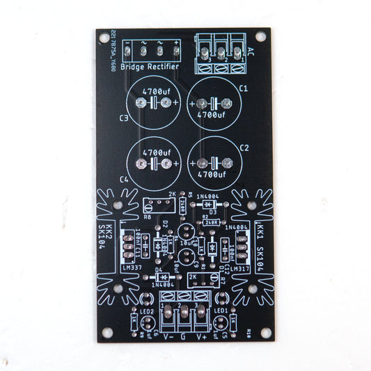 Dual Rail AC Power Supply PCB (LM317 / LM337)