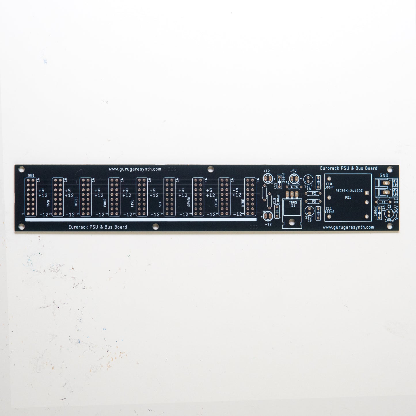 Guru Gara Synth DIY Eurorack PSU & Bus Board [PCB Only]