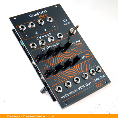 Quad VCA / Stereo Panning Mixer / Eurorack / PCB & Front Panel