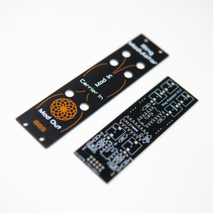 Eurorack compatible DIY ring modulator kit using LM13700 IC. Features adjustable symmetry and modulation. Ideal for synth projects and experimentation.
