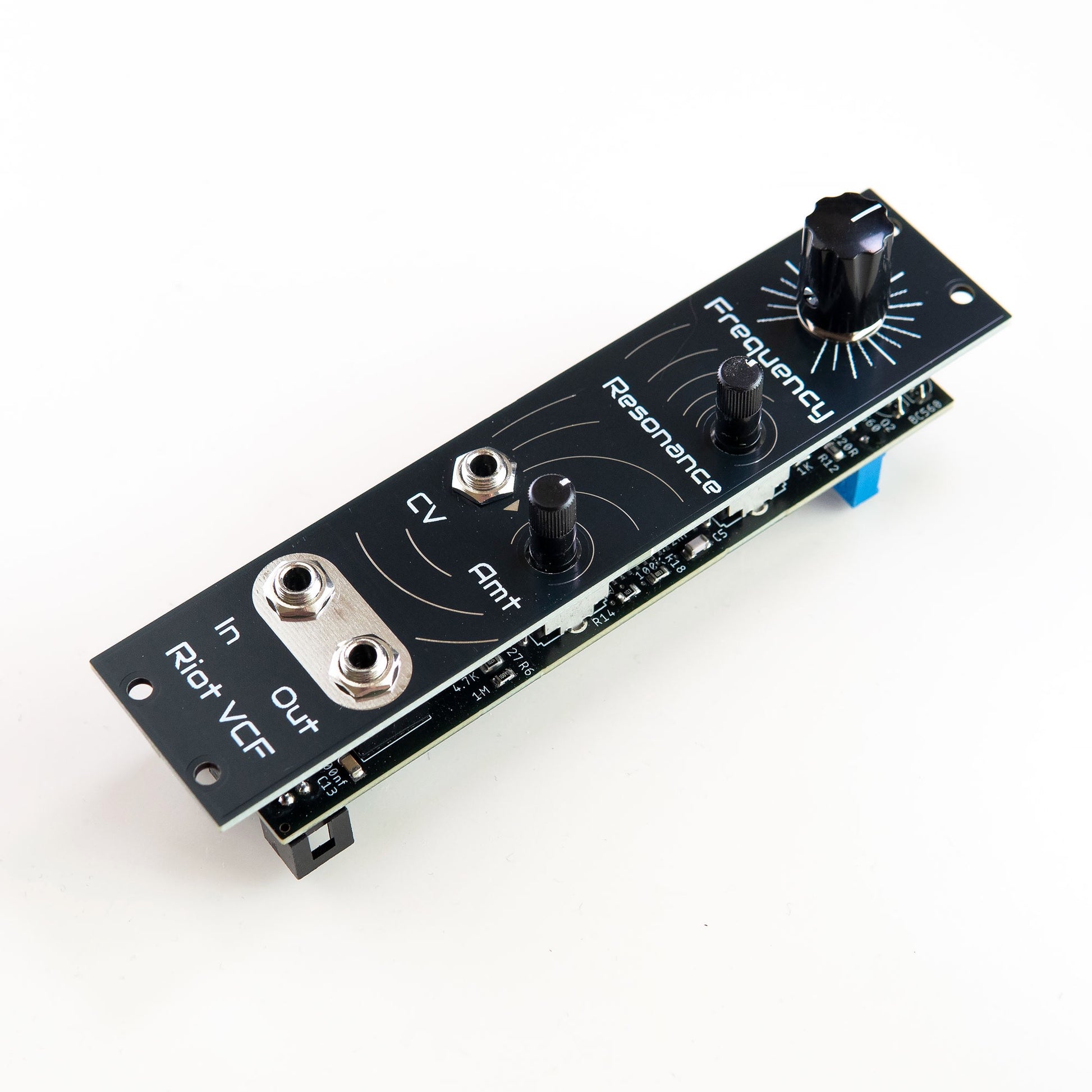 Riot VCF. Analog low pass resonant filter for eurorack modular synthesiser. 6HP aggressive resonance filter.