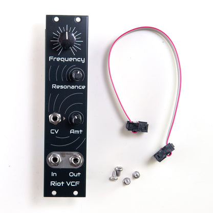 Riot VCF, analog voltage controlled filter for Eurorack modular synthesiser. Factory built module with power cable and mounting screws.