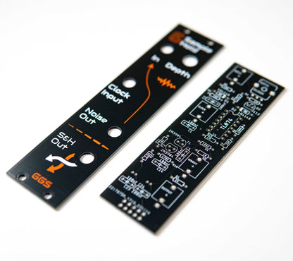Eurorack sample and hold module for generating stepped waveforms. Ideal for introducing randomness and unique textures into electronic music.